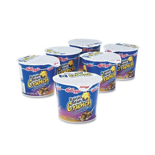 Kelloggs : Breakfast Cereal, Raisin Bran Crunch, Single-Serve 2.8oz Cup, 6 Cups/Box -:- Sold as 2 Packs of - 6 - / - Total of 12 Each