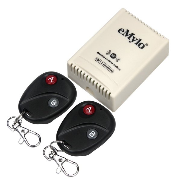 eMylo® DC 12V 2Channel 433Mhz RF Wireless Relay Remote Control Light Momentary Switch Transmitter with Receiver