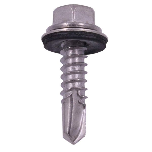 U-Turn Fasteners Self Tapping Screws for Metal - #14 x 1" Hex Washer Head Self Drilling Screws, Self Tapping Sheet Metal Tek Screws with Rubber Washer 410 SS | (Pack of 50)