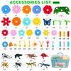Toys Gifts for 2 3 4 5 6 Years Old Toddler Girls Boys,156 PCS Insect Flower Garden Building-Educational Learning Pretend Play Gardening Set,Christmas First 1st Birthday Gifts for Preschool Kids Age 2+