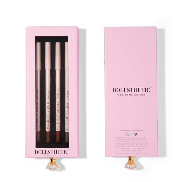 Dollsthetic® - 4 Piece Lip Liner Set, Long-Lasting Creamy Lip Liner, Matte Finish, TikTok Viral - (Cocoa Doll, Sweet Doll, Velvet Doll, Cozy Doll) - Perfect for everyday wear