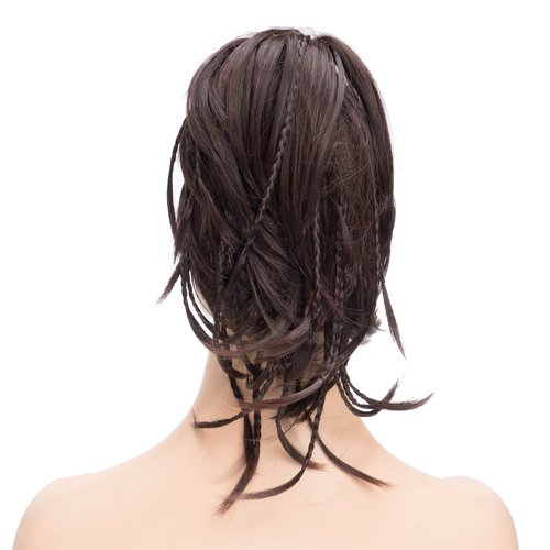 IMISSU Handmade Braid Claw Ponytail Hairpiece Clip in Hair Extensions Pony Tail Hair Pieces (Chocolate Brown)