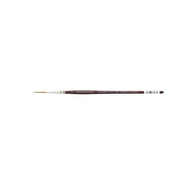Grumbacher Goldenedge Golden Toray Liner Watercolor Brush, Synthetic Bristles, Size 2 (4623.2)