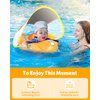 LAYCOL Baby Swimming Float Inflatable Baby Pool Float Ring Newest with Sun Protection Canopy,add Tail no flip Over for Age of 3-36 Months (Orange, L)