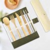 Set of 2, Bamboo Utensils Cutlery, DaKuan Reusable Cutlery Travel Set, Bamboo Spoon, Fork, Knife, Brush, Chopsticks and Straw, Eco-Friendly Portable Utensils With Case
