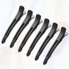 XTIIEED 6 Pack Hair Clips for Styling Sectioning, Non Slip Duck Billed with Silicone Band, Hair Roller Clips No Crease - Length 4.3'' for Salon and Home Haircuts(Black)