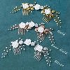Yean Wedding Flower Hair Comb Pearl Bridal Hair Accessories Crystal Wedding Hair Piece for Women and Girls (Silver)