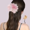 Lady Peony Acutiflorous Silk Party Wedding Brooch Corsage Hair Head Clip Headdress Flowers | Flower Hair Clips | Brooch Pins for Women | Floral Hair Clips | Flower Hair Clips for Women | (Pink Floral)