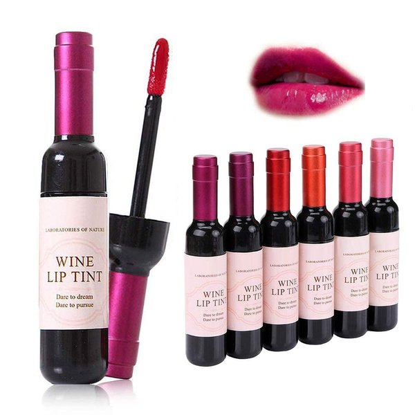 6 Colors/Set Wine Lipstick Matte Long Lasting Waterproof Lip Tint Set Lip Gloss Lip Stain Wine Bottle Lipstick Liquid Lipgloss, Valentine's Day Gift Kit Ideas for Girlfriends, Women, Moms | KlsyChry