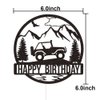 Off-road Vehicle Happy Birthday Cake Topper for Boys Men' Birthday Party Supplies, SUV Jeep Drivers Adventure Themed Cake Topper, Black Glitter