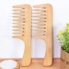 2 Pcs Bamboo Comb Set Wooden Wide Tooth and Fine Tooth Comb for Women Men, Anti-static Detangling Hair Comb for Curly Fine Straight Wet Dry Hai