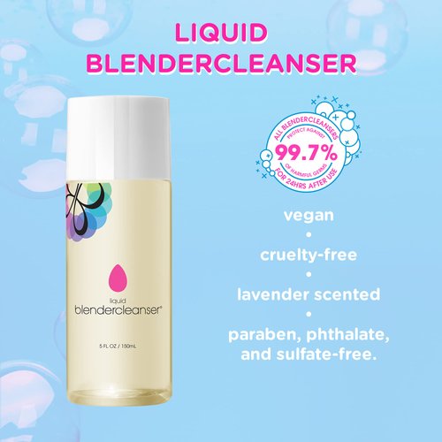 beautyblender® | Blendercleanser® Liquid Lavender Beauty Blender Cleanser, Cleaning Makeup Sponges, Brushes & Applicators, 5 oz