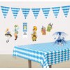 Beistle Plastic Oktoberfest Bavarian Pennant Banner for German Theme Party Supplies, 11" x 12', Blue/White