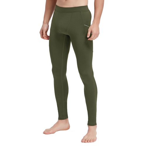 Willit Men's Active Yoga Leggings Pants Running Dance Tights with Pockets Cycling Workout Pants Quick Dry Army Green L