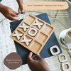 WOOBLI Tic Tac Toe Game, Versatile Boho Neutral Wood Tic Tac Toe Board for Classic Two Person Games, 8.63 Inches Tic Tac Toe Coffee Table Decor with Easel, Unique Gifts or Home Decor