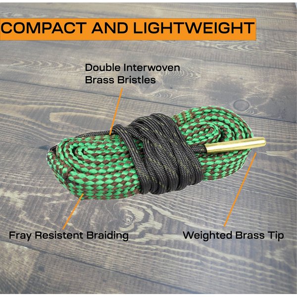 Calicob Gun Cleaning Snake for 5.56 .223 .22 Rifle Barrel Bore Rope Brush for Rifle Pistol, Easy to Use Reusable Gun Cleaning Snakes One Pull Tight Fit The for Any Occasion