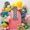 40 Inch Checkered Number Balloon 1 Black and White Race Car Birthday Balloons Baby Hippie Smile Party One Happy Dude Balloons Shower Boys 1st Birthday Race Car Theme Party Decor Supplies 5 Pcs