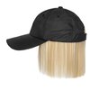 AynnQueen Super Light Wig Quick Drying Baseball Cap with Synthetic Wig Attached 6inch Short Straight Hair UV Protection for Outdoor Sports (Ash Blonde Mix Bleach Blonde)