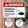 Danger Anhydrous Ammonia Contact Will Result in Severe Burns Injury Or Death ANSI Sign, 10x14 Inches, Rust Free .040 Aluminum, Fade Resistant, Made in USA