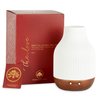 Essential Oil Diffuser Lamp, White Ceramic + Brown Wood, Ultrasonic 180ml Whispersoft, 4 Timers | 5 Light Settings, Auto Shut Off, Home + Office, Humidifier Air Purifier Aromatherapy