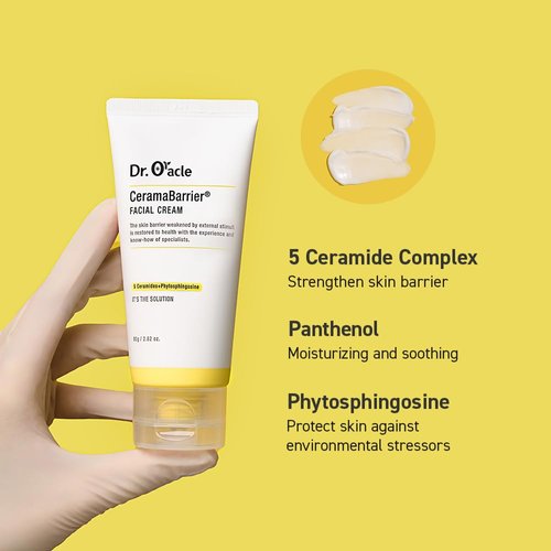 DR.ORACLE CeramaBarrier Facial Cream - Ceramide Moisturizer, Ceramide Moisturizer Cream, face moisturizer for dry sensitive skin, (2.82 OZ) Dermatologist Tested