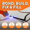 Bondic LED UV Glue Kit, Super Glue, Liquid Plastic Welder, Cures Quickly, Adhesive Repair for Home, Garage, Outdoors (LED Light & Liquid Cartridge in a Tin Case)