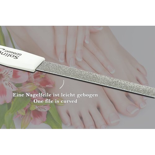 SMI 5 Pcs Solingen Germany Sapphire Metal Nail File Set + 1 Curved File - Fine and Coarse Nail Files - Double Sided Professional Manicure Pedicure Kit Best Nail File for Fingernail Toenail Care