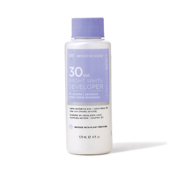 ion Bright White Sensitive Scalp Developer 30 Volume, Vegan, Cruelty-Free, Paraben-Free, Infused with Plant Proteins, Argan Oil, Aloe Vera, Coconut Oil, 4 Ounce