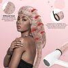 Bonnet Hair Dryer Attachment - Bonnet Hood Dryer with Headband That Reduces Heat Around Ears and Neck, Use for Hair Styling, Hair Drying, Curling and Deep Conditioning (Extended Version, Pink)