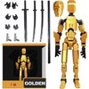 FoxVilla Assembly Completed T13 Action Figure, Titan 13 3D Printed Action Figure, Lucky 13 Action Figure, Assembled Dummy 13 Action Figure(Gold)