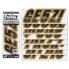 STIFFIE Techtron Black/Metallic Gold 3" Alpha-Numeric Registration Identification Numbers Stickers Decals for Boats & Personal Watercraft