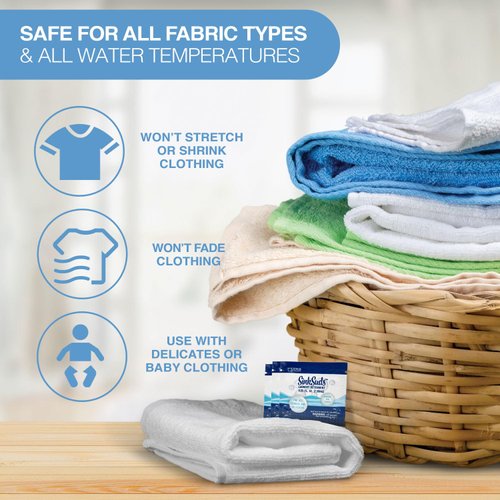 SinkSuds Laundry Detergent Travel Size Liquid Soap TSA Compliant Safe for All Fabrics 12 Packets & 2 Sink Stoppers