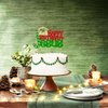 1Pcs Happy Birthday Jesus Cake Topper Glitter Jesus Birthday Cake Pick Merry Christmas Cake Decorations for Nativity Scene Christmas Birthday Party Supplies Red Green