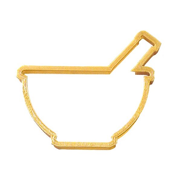 CookieCutterCom Brand Mortar and Pestle Cookie Cutter 3.75 inch – 3d Printed Plastic – USA Made