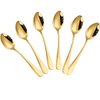 Wesdxc56 Demitasse Espresso Spoons, Mini Coffee Spoon, Stainless Steel Small Spoons for Dessert, Tea,Set of 6 (gold)