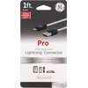 GE Pro 1ft. Lightning Connector USB Charging Cable, for iPhone 12/11/Pro/Max/XS/XR/X/8, iPad, iPad Mini, iPad Air, 38292