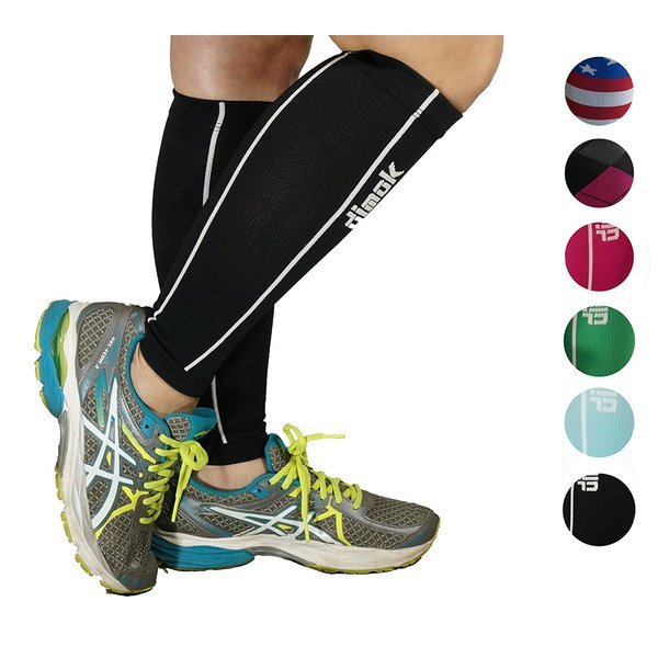dimok Calf Compression Sleeves Pair - Leg Compression Socks for Calves Running Women Men - Best for Shin Splint Muscle Pain Better Circulation