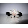 Flower shaped hair tie pony tail holder scrunchie with crystals