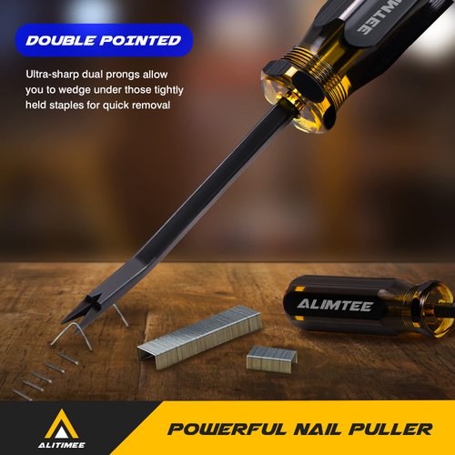 Upholstery Staple Remover, Staple Remover, Staple Puller,Tack Lifter with Double Prongs for Removing Staples, Nails Or Tacks Staple Remover Tool.