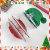 2 Pack Christmas Hat Hair Claw Clips for Girls Acrylic Jaw Clips Christmas Themed Styling Barrette Hair Accessories for Women Girls Thin and Thick Hair (Green and Red)