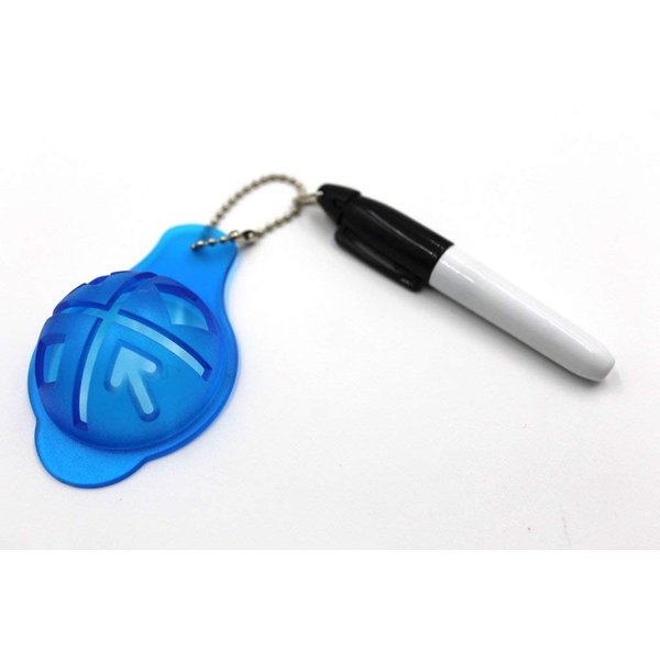 A99 Golf Ball Liner Set V Marker Alignment Tool with Chain + Pen + Free Retractable Reel