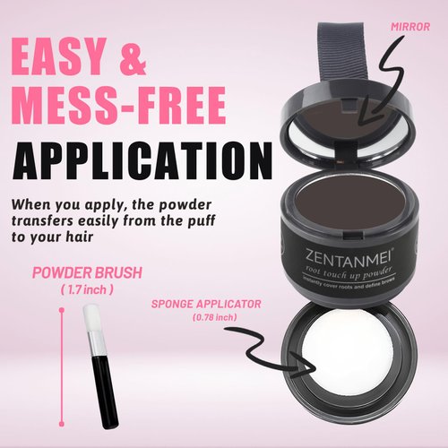 ZENTANMEI Root Touch Up Hairline Powder for Women & Men, Gray Hair Cover Up, Hairline Shadow Powder Waterproof & Windproof, 0.14 oz Root Cover Up Powder for Thinning Hair (Dark Brown)