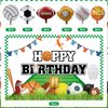 95Pcs Sports Balloon Garland Kit, Baseball Basketball Soccer Volleyball Football Balloons Sports Foil Balloons with Sports Backdrop for Sports Birthday Party Supplies Decoration (Happy Birthday)