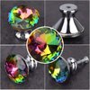 Spriak 10 Pack Drawer Knobs, 30mm Colorful Crystal Glass Cabinet Dresser Pulls Diamond Shape Cupboard Wardrobe Knob for Kitchen Bathroom Office DIY