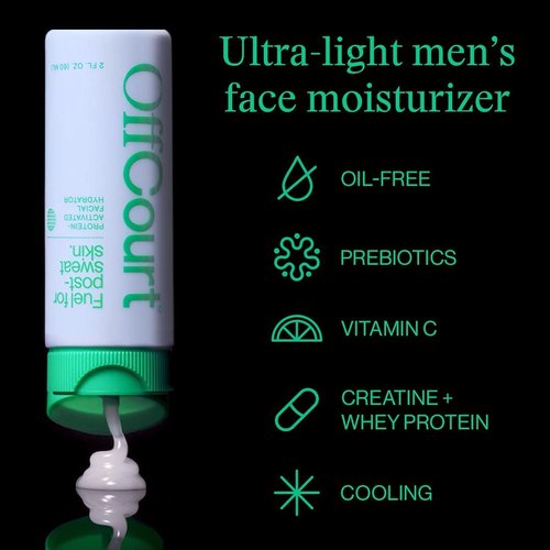 OffCourt Face Moisturizer for Men - Light, Non-Greasy, Oil-Free Men’s Face Lotion with Prebiotics and Vitamin C - Hydration and Firmness for All Skin Types (2oz, 2 Pack)