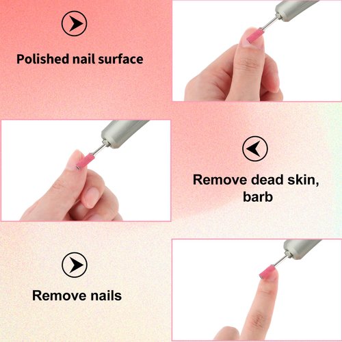 Andibro 4pcs Small Mandrel Bits, Nail Drill bits for Electric Drill File Machine 3.1mm 3/32 Shank Drill bits for Nails for Acrylic Nails Gel Sanding Bands Nail Drill Manicure and Pedicure