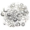 100g(80pcs) Craft Supplies Mixed Antique Silver Sun Moon Stars Charms Pendants for Crafting, Jewelry Findings Making Accessory for DIY Necklace Bracelet (M250)