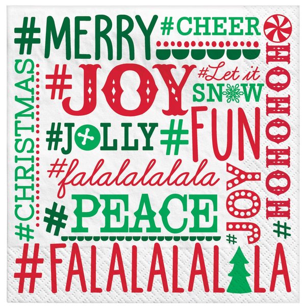 Amscan Beverage 2-Ply Christmas Napkins, 16 Ct. | Party Tableware