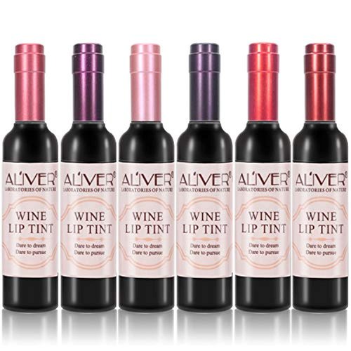 Lip Gloss Mini Makeup Set, 6 Colors Lip Plumper Gloss Liquid Lipstick, Red Wine Lip Tint Stain Lip Oil Long Lasting Waterproof, Juicy Bomb Lip Gloss Pack