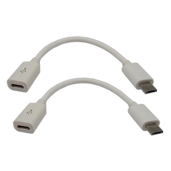 zdyCGTime 4.5Inch Cellphone/Tablet USB Micro Male to Female Sync & Charging Extension Cable(2 Pack White